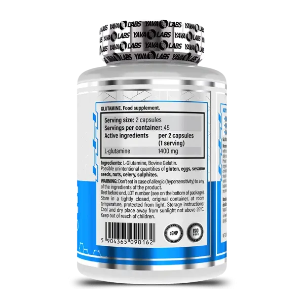 Yava Labs Glutamine - 90 Cápsulas - Imagen 2