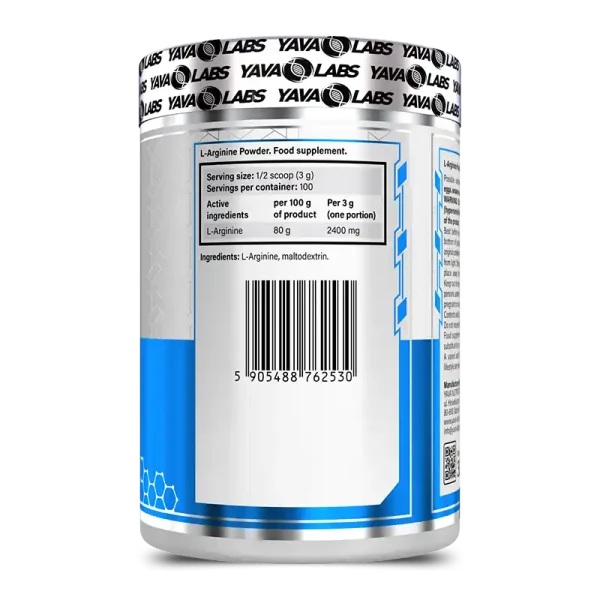Yava Labs L-Arginine 300g - Imagen 2